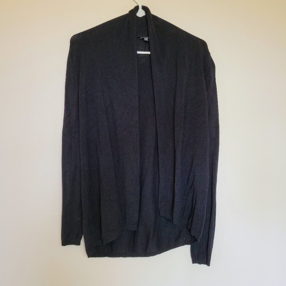 EXPRESS Black Open Front Draped Cardigan Sweater